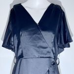 None black satin wrap-style dress Photo 0