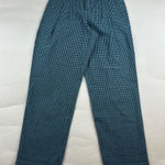 Sundance  Blue Gingham Plaid Linen Blend High Rise Tapered Ankle Pant 2 Photo 0
