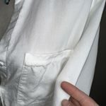 Cloth & Stone  White Tencel Button Down Shirt | Frayed Hem | Size Small Relaxed Photo 5