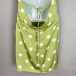 Lulus NWT  Halter Mini Dress The Best Spot Green‎ Polka Dot Satin Medium Backless Photo 10