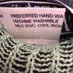 VTG San Remo Womens Knit Jacket XL Black Green Fringe Geometric Boho Cottagecore Photo 5