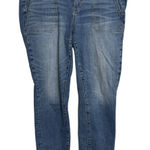 Torrid  Jeans Womens 12 Blue Crop Boyfriend Straight Vintage Stretch Frayed Hem Photo 0