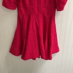 HOUSE OF HARLOW 1960 Linen Puff Sleeve Lace Front Mini Dress Fit & Flare Size 6 Pink Photo 9