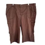 Gloria Vanderbilt Size 16 Brown Cargo Bermuda Shorts Cotton Spandex Blend Photo 6