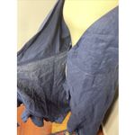 J. McLaughlin  Emilia Navy Blue Linen Wrap Maxi Dress Medium M Photo 9