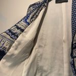 ZARA - Paisley Mulberry 100% Silk Blazer Double Breasted Handkerchief Jacket- L Photo 5