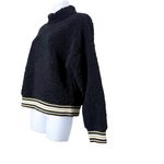Nanette Lepore  Black Teddy Faux Shearling Cozy Pullover Sweater Size M Photo 5