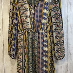 Everly ‎ Dress Medium Multi Print Shift Knee Length Sheer Tribal Geometric Boho Photo 0