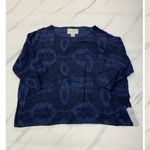 Brochu Walker  soft pocket printed navy blouse fall casual designer $290 boho Photo 7