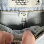 Abercrombie & Fitch  Light Wash Curve Love The Slim Straight High Rise Jeans Photo 3