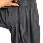 LEIFSDOTTIR Shiny Straight Slim Leg Trouser Pant Metallic Grey 10 Photo 3