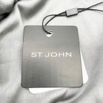 St. John  Leather Jacket Womens Large Pearlized‎ Steel Gray Quiet Luxury Old Money Photo 13