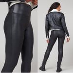 Spanx • Faux Leather Leggings 2437 black coated tights shapewear high rise Photo 14