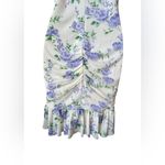 ASOS Design Maternity Women's Size 10 White Lilac Floral Ruched Mini Dress Photo 5