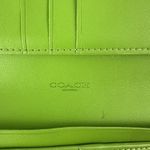 Coach Smooth Leather Skinny Snap Tab Slim Wallet Dark Lime Green CH823 Used Photo 10