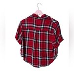 Rails dark Red Plaid flannel short sleeve Button-Up Shirt M Photo 2