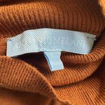 Antonio Melani Rust Pumpkin Turtleneck Sweater Fitted Stretchy Fall Winter Large Photo 3