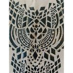 B.L.E.U. Tan Black Studded Long Tank Top w Faux Leather Shoulders Small Photo 5