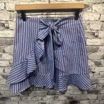 SheIn EUC Sky Blue White Stripe Skirt W/Tie Size Small Photo 6