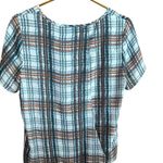 Anthropologie Maeve plaid short sleeve Boxy blouse size Small Photo 2