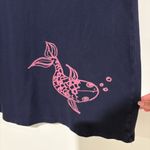 Lilly Pulitzer Vintage coy fish nautical overall dress navy blue pink medium Photo 3