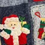 Source Unknown Vintage Christmas Sweater Cardigan Santa Cottagecore Festive Holiday Knit M Photo 3