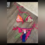 Farm Rio NWT  Mixed Scarves Floral Elegance Tie Bikini Photo 3