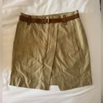 Isabel Marant  Leather Belted Mini Skirt Cotton Linen Size 36 Photo 0