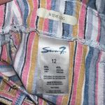 Seven7 Linen Blend Cropped Wide Leg Pants Womens Size 12 Multicolor Stripe Boho Photo 7