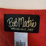 Bob Mackie  Wearable Art Women’s L Sweater Red Sequins Beaded Cut Out Neckline Photo 2