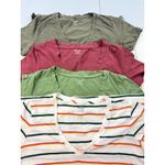Madewell  XS V-Neck T-Shirt Bundle (4 shirts) Olive Red‎ Striped Casual Photo 1