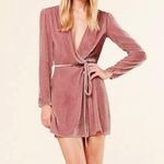 Reformation  pink velvet long sleeve mini dress NEW Photo 1