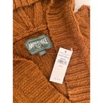 American Eagle NWT  Brown Cable Knit V-Neck Oversized Hooded Sweater Size S Photo 5