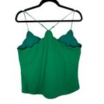 J.Crew  Kelly Green Scalloped Lined Spaghetti Strap Racerback Tank Blouse Sz 12 Photo 1
