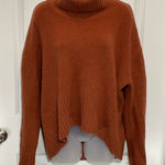 Rachel Zoe  Rust Orange Turtleneck Knit Sweater Women's Large Career Wear Mock Photo 0