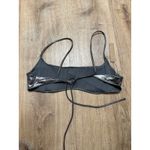 SKIMS  | NWT Metallic Carbon Gray Swim Micro Scoop Tie Beach Bikini Rave Top, XL Photo 3