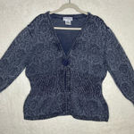 North Style Blue Sweater One Snap Button Cardigan Washed Denim Look Plus Size 1X Photo 0