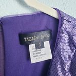 Tadashi Shoji  Purple Sequin Cowl Neck Elegant Blouse Photo 4