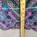 One World Unity World‎ Wear Top Women M Multicolor Batwing Boho Festival Y2K Artsy Hippie Photo 2