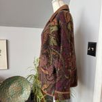 Hunt Club Vintage Wool Blend Jacket Women's Medium Tapestry Pattern Suede Collar Photo 1