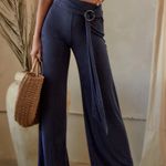 12th Tribe Tiki Navy Belted Trousers w/ Tiki Navy Crop Top Photo 3