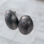 Vintage Clip On Earrings Extra Large Chunky Gray 3D Statement Photo 2