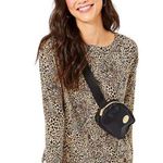 Lilly Pulitzer  Karessa Top UPF 50+ Macademia Pattern Play Brown Leopard Size XL Photo 0