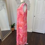 Early 2000's Light Pink White Flower Floral Mesh Midi Maxi Dress Size 14 / L Photo 4