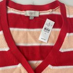 Loft New  Women's Button Up Striped Short-Sleeve Cardigan Size XL Photo 1