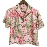 Jamaica Bay Button Down Shirt Short Sleeve Collared Hibiscus Flower Pink XL Photo 0