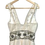 NWT Mandalay White Silk Silver Beaded Short Midi Evening Gown Dress Women Size 2 Photo 6