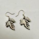 Silver tone maple leaf earrings Photo 2