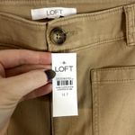 Ann Taylor Loft Citizen Twill Full Length Wide Leg Pant Womens Size 14 Tall Khaki Tan NWT Photo 2