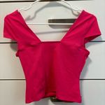 Trendy Queen Deep V Hot Pink Top Size XS Photo 2